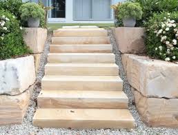 wheel sawn sandstone steps