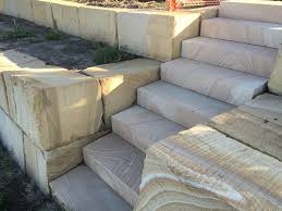 wheel sawn sandstone steps