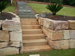 wheel sawn sandstone steps rough cut